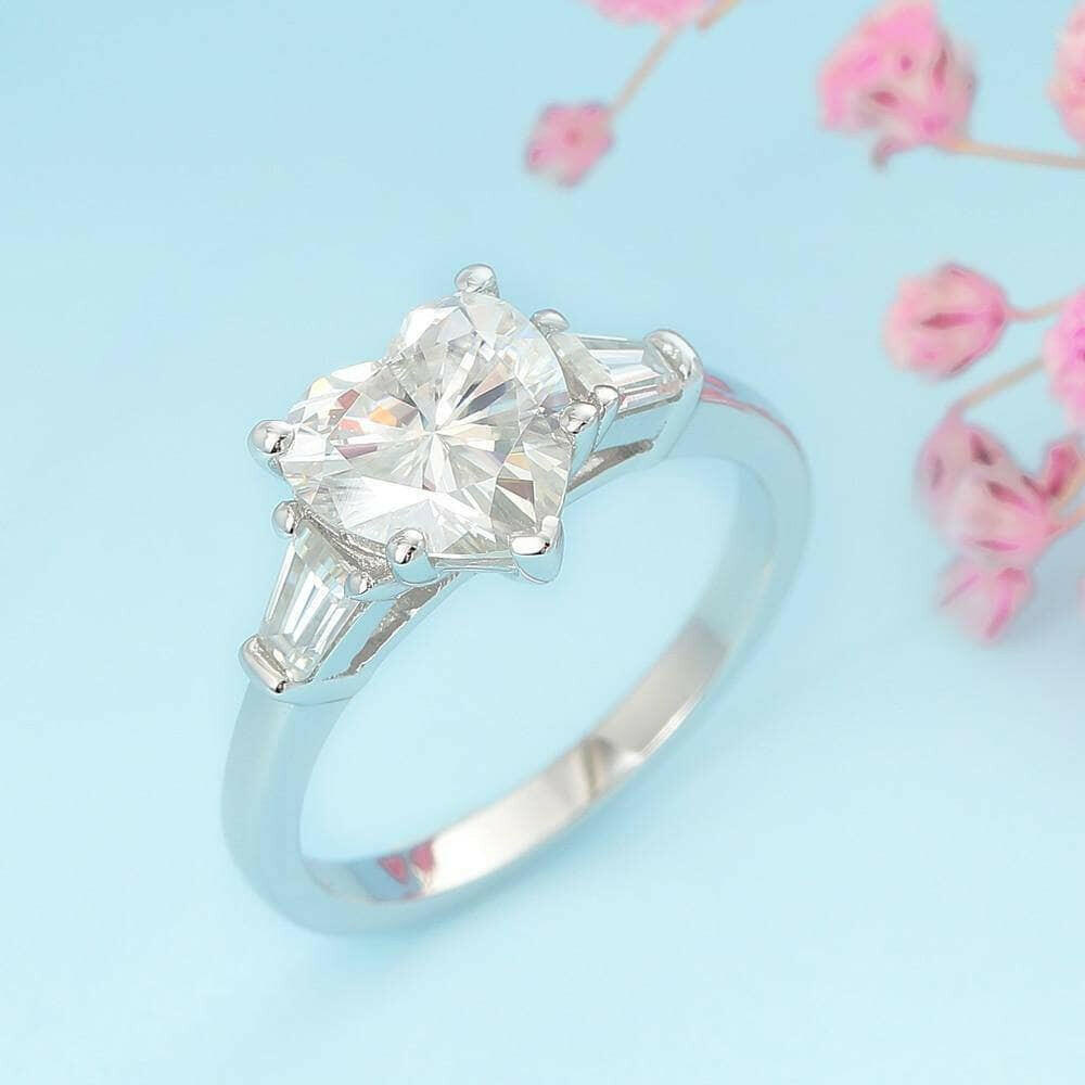 White Gold 2.0 Ct Heart Cut Diamond Engagement Ring-Evani Naomi Jewelry