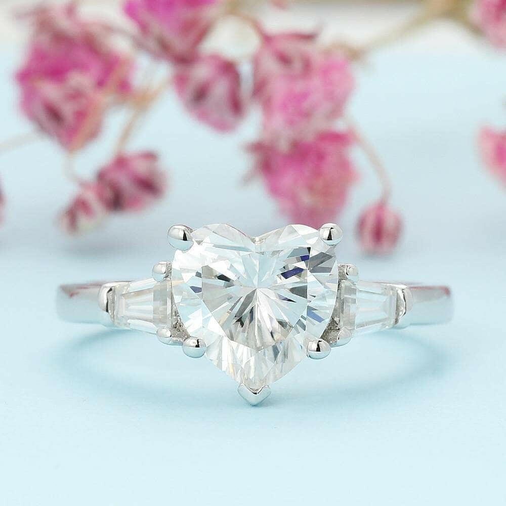 White Gold 2.0 Ct Heart Cut Diamond Engagement Ring-Evani Naomi Jewelry