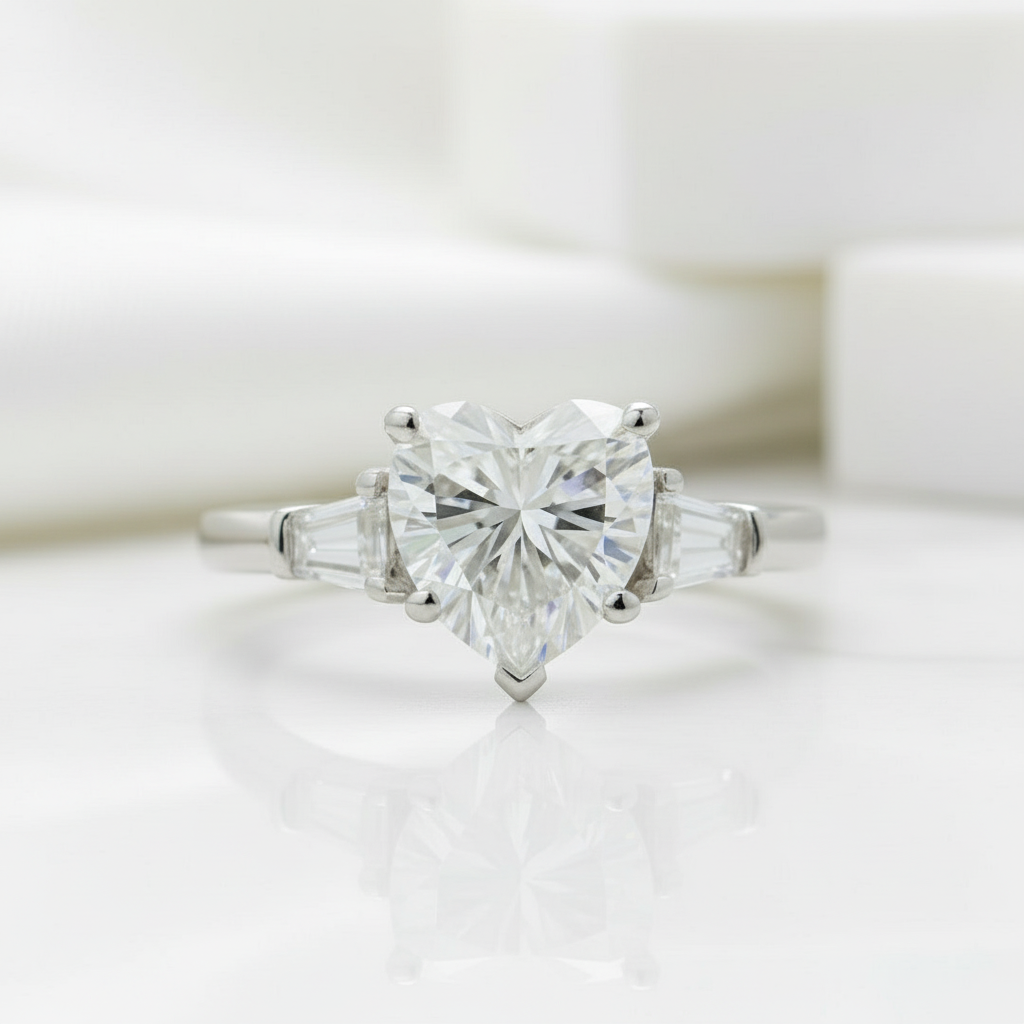 White Gold 2.0 Ct Heart Cut Diamond Engagement Ring-Evani Jewelry
