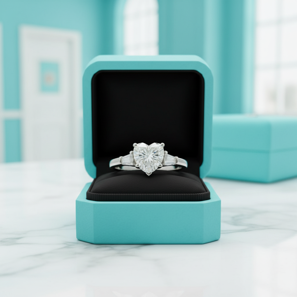 White Gold 2.0 Ct Heart Cut Diamond Engagement Ring-Evani Jewelry