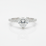White Gold Engagement Ring with 2.0ct Heart Shaped Diamond Option