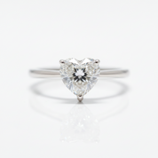 White Gold Engagement Ring with 2.0ct Heart-cut Diamond Option