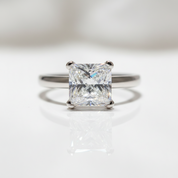 White Gold Engagement Ring with 2.0ct Princess Cut Diamond Option