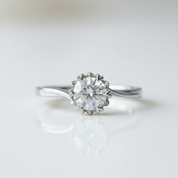 White Gold Engagement Ring with Snowflake Diamond - Evani Naomi Jewelry