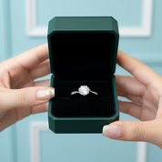 White Gold Engagement Ring with Snowflake Diamond - Evani Naomi Jewelry