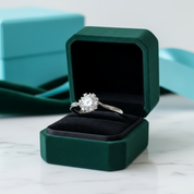 White Gold Engagement Ring with Snowflake Diamond - Evani Naomi Jewelry