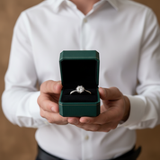 White Gold Engagement Ring with Snowflake Diamond - Evani Naomi Jewelry