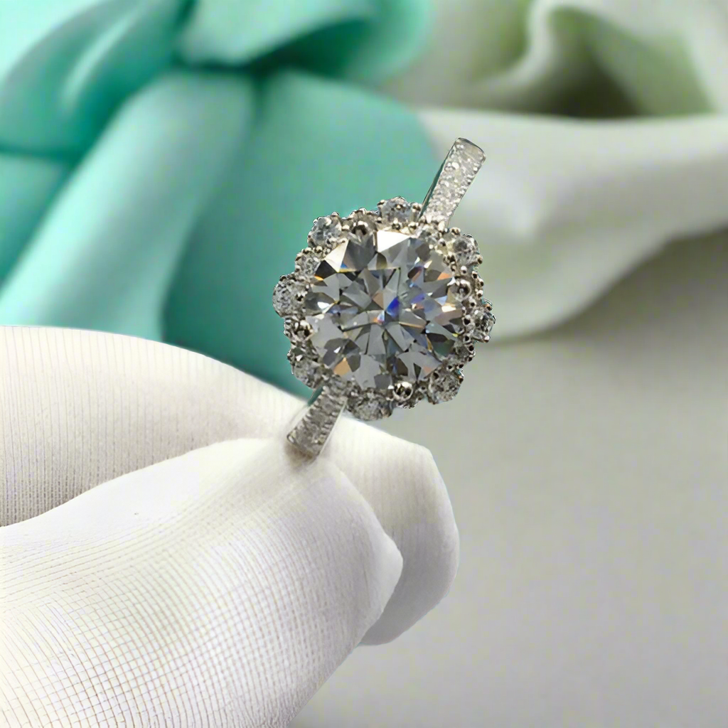 White Gold Engagement Ring with Starry Sky 2.0ct Diamond-Evani Jewelry