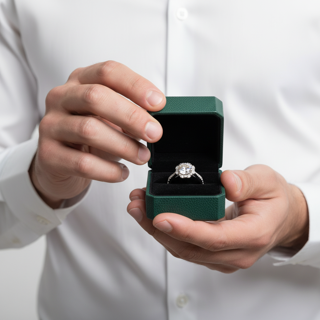 White Gold Engagement Ring with Starry Sky 2.0ct Diamond