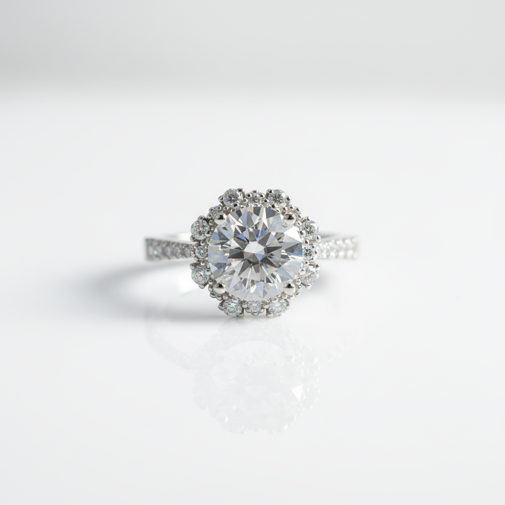 White Gold Engagement Ring with Starry Sky 2.0ct Diamond