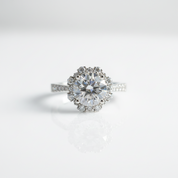 White Gold Engagement Ring with Starry Sky 2.0ct Diamond