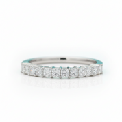 White Gold Wedding Band with Half Eternity Princess-Cut Diamond - Evani Naomi Jewelry