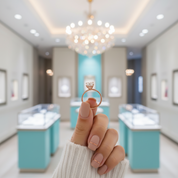 White Sapphire 1.5 ct Cushion-cut Diamond Rose Gold Engagement Ring-Evani Jewelry