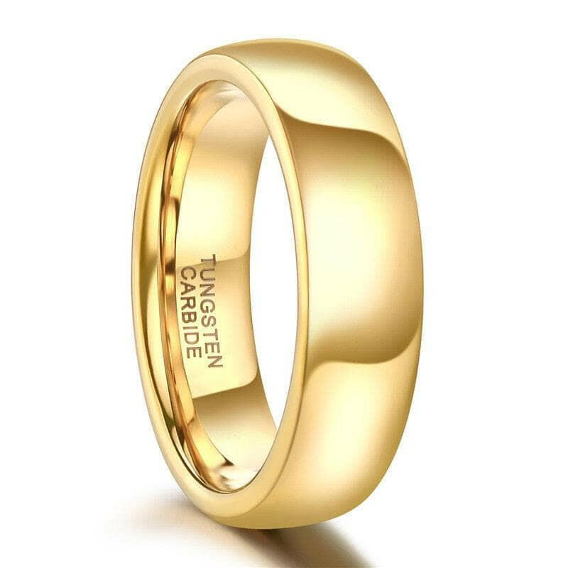 Yellow Gold Classic Unisex Tungsten Wedding Band-Evani Naomi Jewelry