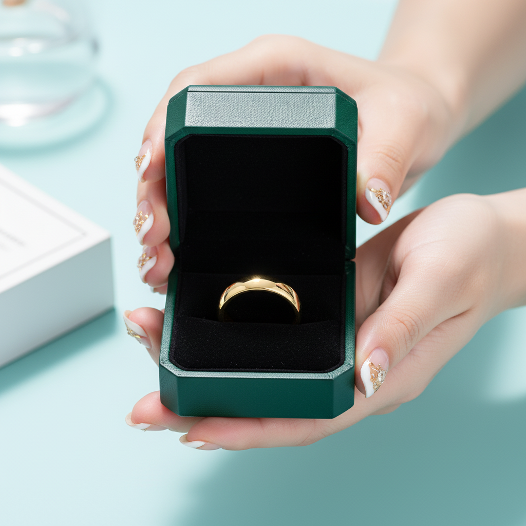 Yellow Gold Classic Unisex Tungsten Wedding Band - Evani Naomi Jewelry
