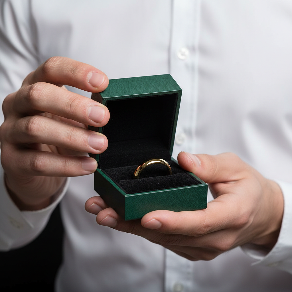 Yellow Gold Classic Unisex Tungsten Wedding Band - Evani Naomi Jewelry