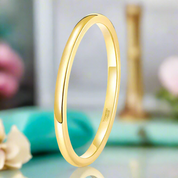 Yellow Gold Classic Unisex Tungsten Wedding Band-Evani Naomi Jewelry