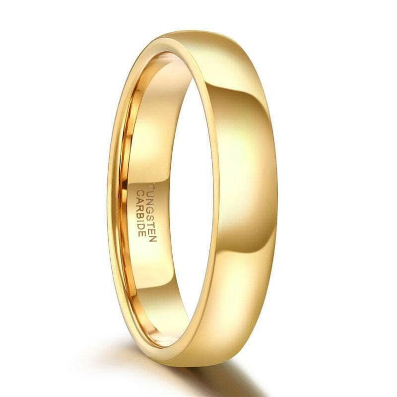 Yellow Gold Classic Unisex Tungsten Wedding Band-Evani Naomi Jewelry