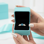 Yellow Gold Round Cut Montana Blue Sapphire Vintage Engagement Ring