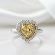 Topaz Birthstone 1.5 ct Heart Shaped Engagement Ring with Halo