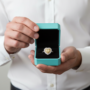 Topaz Birthstone 1.5 ct Heart Shaped Engagement Ring with Halo