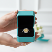 Topaz Birthstone 1.5 ct Heart Shaped Engagement Ring with Halo