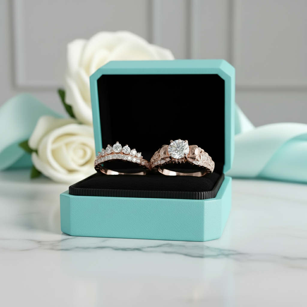 1.25 Carat Round Cut Diamond Birthstone Skulls Promise Ring Set-Evani Jewelry