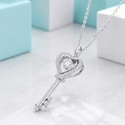 Heart Key 1.0 ct Diamond Option Necklace