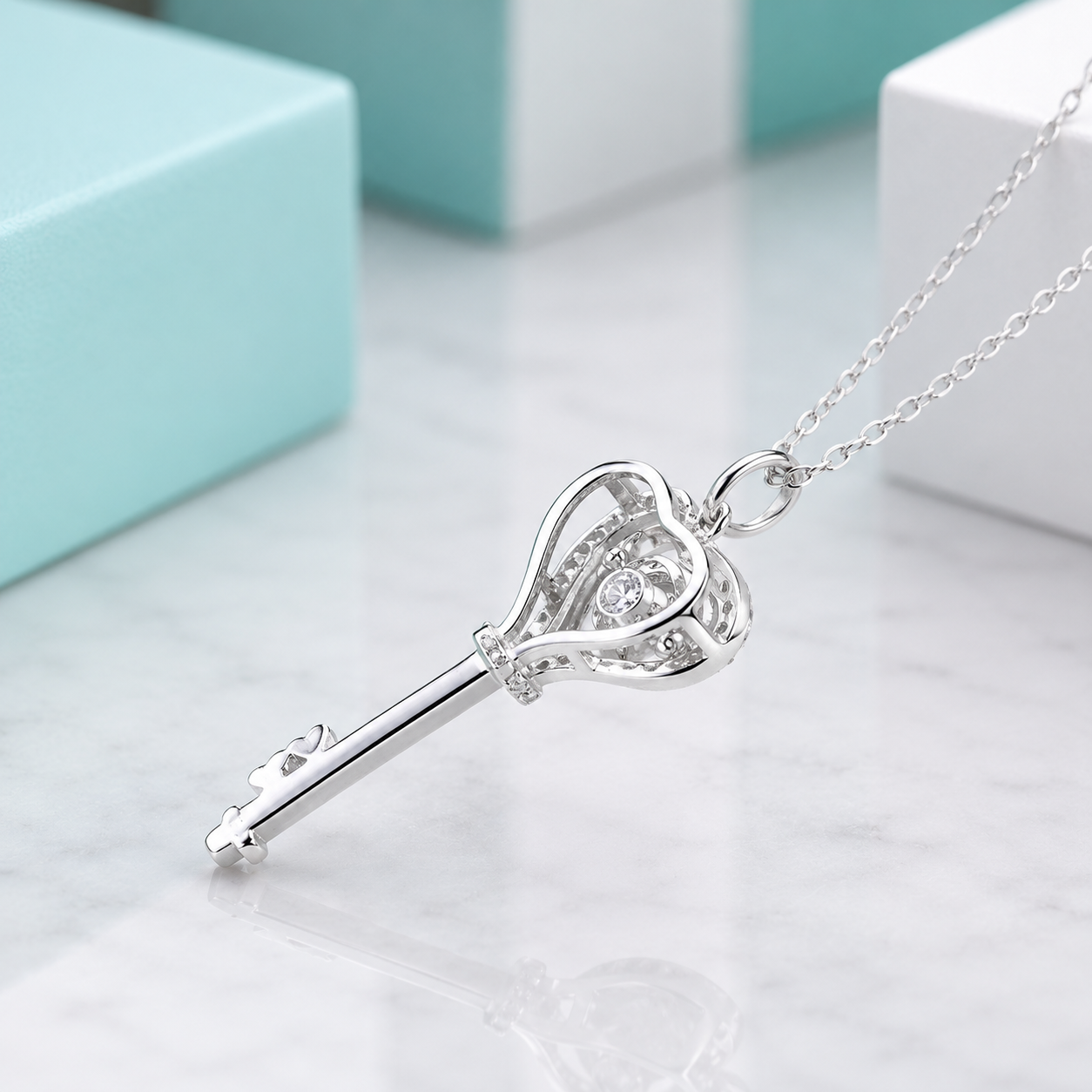 Heart Key 1.0 ct Diamond Option Necklace
