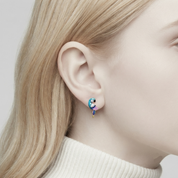 Cute Diamond Option Parrot Hoop Earrings