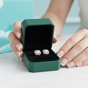 Classic 1.0 Ct Round Cut Diamond OptionHalo Stud Earrings
