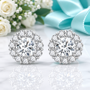 Classic 0.5 Ct Diamond Option Detachable Flower Stud Earrings