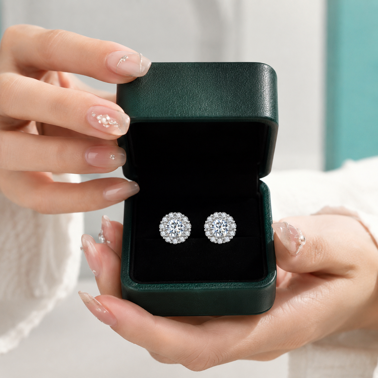 Classic 0.5 Ct Diamond Option Detachable Flower Stud Earrings