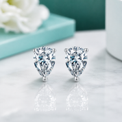 1.0 Ct Pear Diamond Option Classic Stud Earrings and Necklace