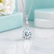 1.0 Ct Pear Diamond Option Classic Stud Earrings and Necklace