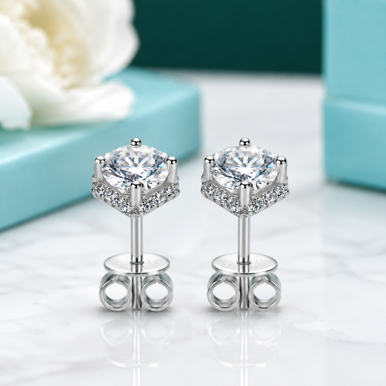 Classic Round 1.0 ct Diamond Option Stud Earrings