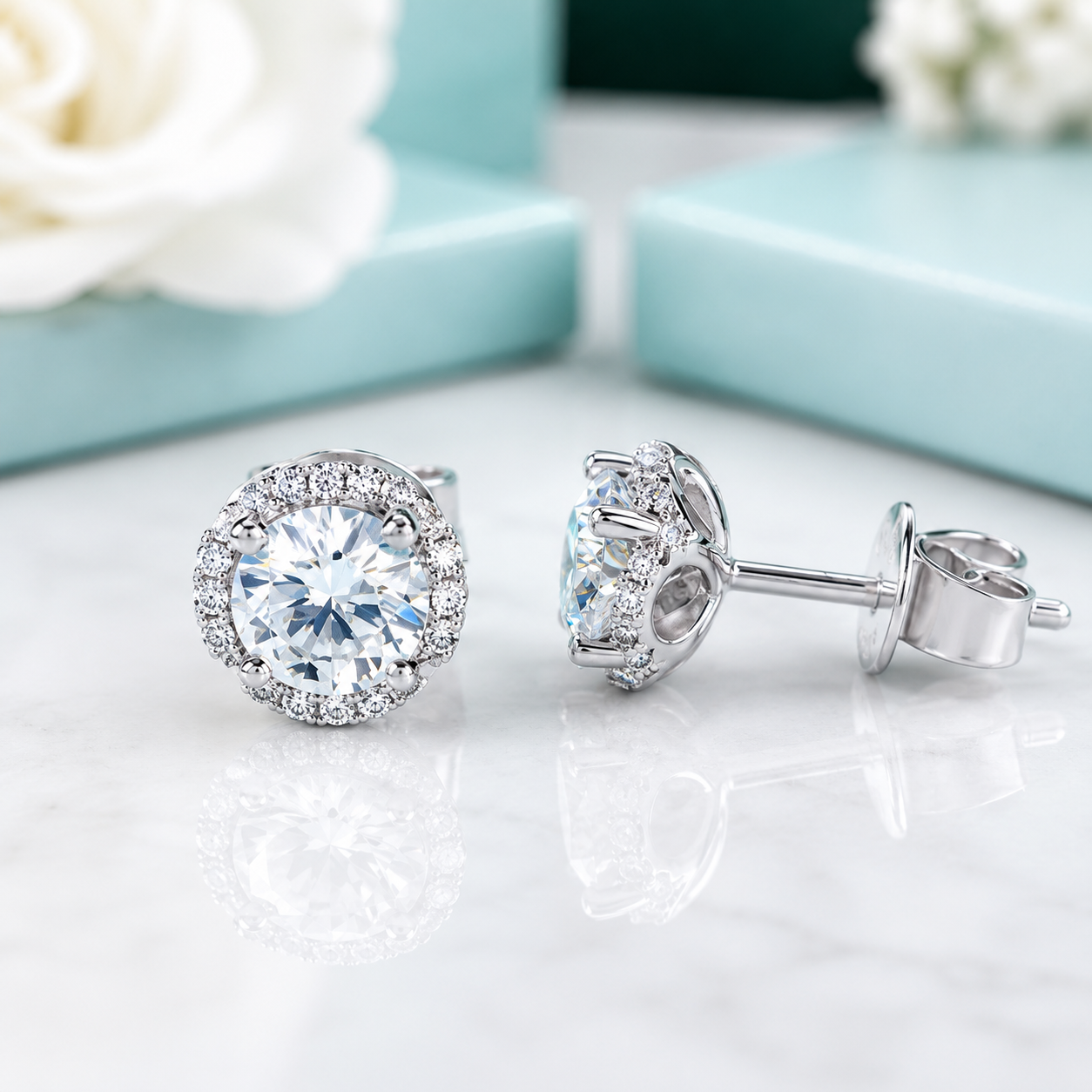 Classic Round 1.0 ct Diamond Option Stud Earrings