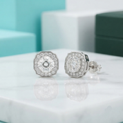 1.0 Cttw Round Diamond Option Halo Stud Earrings