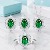 Vintage Oval-cut Diamonds Jewelry Set
