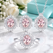 Vintage Oval-cut Diamonds Jewelry Set