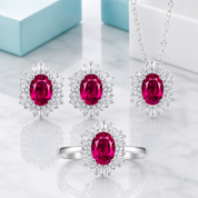 Vintage Oval-cut Diamonds Jewelry Set