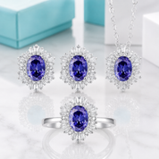 Vintage Oval-cut Diamonds Jewelry Set