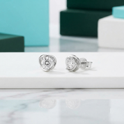 1.00 ct Diamond Option Heart Shaped Stud Earrings