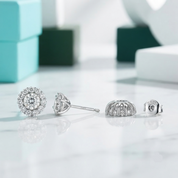 Classic 0.5 Ct Diamond Option Detachable Flower Stud Earrings