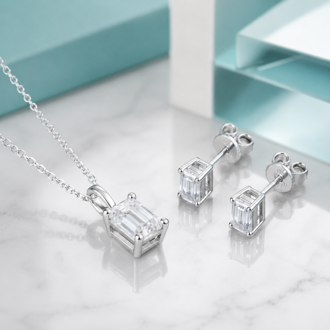 Classic 1.0 ct Emerald-cut Diamond Option Jewelry Set