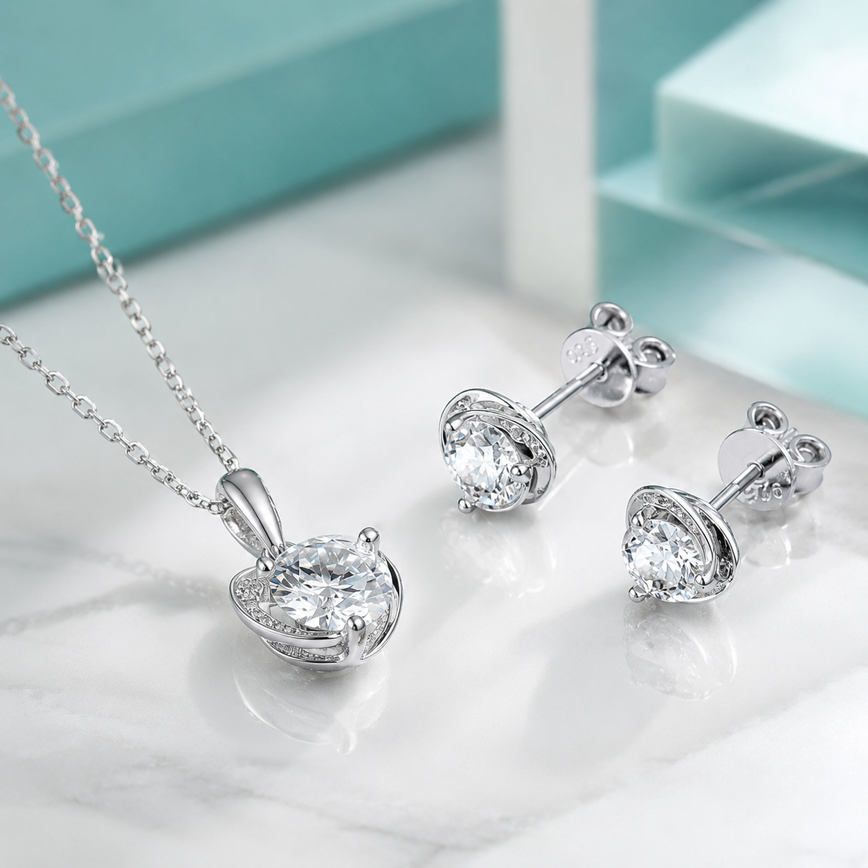 Elegant Heart-Shaped Diamond Option Jewelry Set
