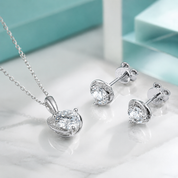 Elegant Heart-Shaped Diamond Option Jewelry Set