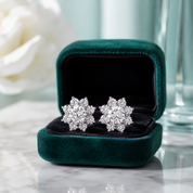 Snowflake Shaped 1.0 ct Diamond Option Stud Earrings