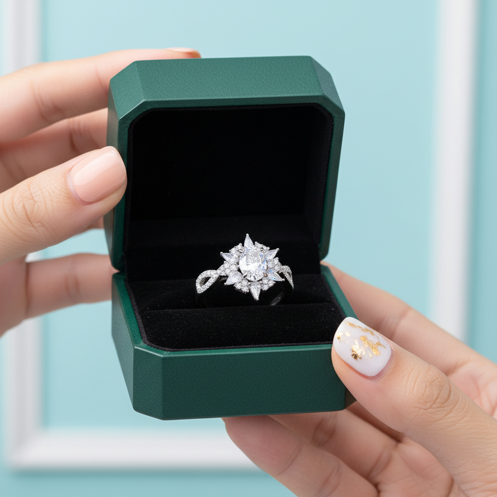 Vintage 1.5 Ct Oval Cut Diamond Option Wedding Ring - Evani Naomi Jewelry