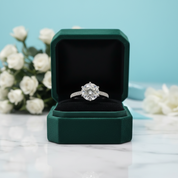 Classic White Gold Engagement Ring with 2.0ct Diamond Option
